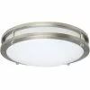 Style Selections Flush Mount Ceiling Light for Modern Decor - Needs 1 20-Watt LED Bulb - Silver Finish - 14-in dia -Style Selections Sales Store 03245015 L