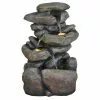 Rock Fountain - Fiberglass - LED - 20" - Stone Colour -Style Selections Sales Store 08265085 L