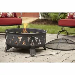 Style Selections Fire Pit - Antique Steel - Wood Burning - 21 21/32-in H x 30-in W x 30-in D 9 Style Selections Fire Pit - Antique Steel - Wood Burning - 21 21/32-in H x 30-in W x 30-in D -Style Selections Sales Store 11875021d L