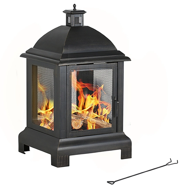 Style Selections Steel Outdoor Fireplace - 24 x 44-in - Black 4 Style Selections Steel Outdoor Fireplace - 24 x 44-in - Black - Image 2