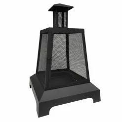 Style Selections Black Outdoor Square Wood Fireplace - 27.5-in