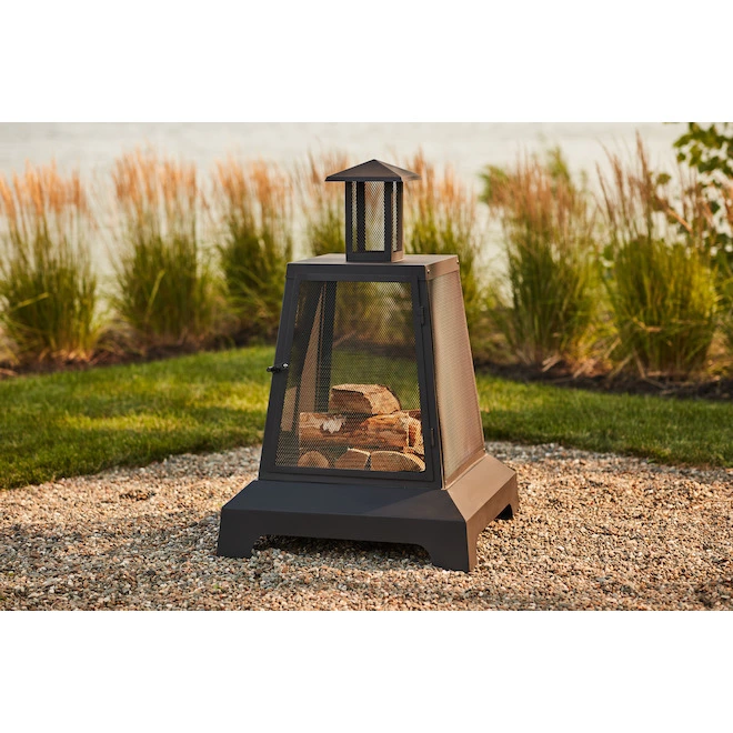 Style Selections Black Outdoor Square Wood Fireplace - 27.5-in 5 Style Selections Black Outdoor Square Wood Fireplace - 27.5-in - Image 3