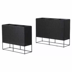 Planter Pots Style Selections - Shanghai - Black - 2 piece