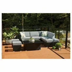 Style Selections Soho Patio Sectional Seating Set - Grey/Black - 6 Seats -Style Selections Sales Store 20235048c L