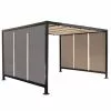 Steel Pergola with Canvas - 10' x 12' x 7' - Grey and Black -Style Selections Sales Store 20235112 L