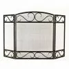 Style Selections 3-Panel Fireplace Screen - Scroll - Steel - 50.2-in x 32-in - Black -Style Selections Sales Store 30735568 L