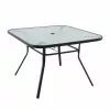 Style Selections 42-in Pelham Bay Square Glass and Black Metal Table -Style Selections Sales Store 30736975 L