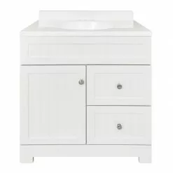 Style Selections Ellenbee Bathroom Vanity with Top White 30-in