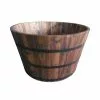 Style Selection - Whiskey Barrel - Wood/Steel 23.62-in x 14-in Carbonised -Style Selections Sales Store 32015244 L