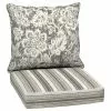 Style Selections Reversible Deep-Seating Chair Cushion Set - 46-in x 24-in - Floral/Striped Pattern - 2-Piece -Style Selections Sales Store 32017394 L
