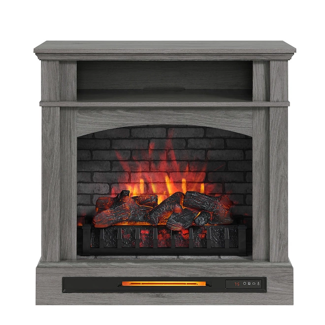 Style Selections Infrared Electric Fireplace with Shelf - 33-in x 33.75-in - 1500 W - Ash Grey 3 Style Selections Infrared Electric Fireplace with Shelf - 33-in x 33.75-in - 1500 W - Ash Grey
