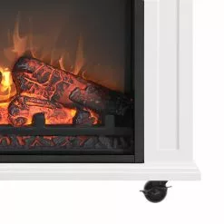Style Selections Rolling Electric Fireplace - Infrared - 25.6-in - White Oak -Style Selections Sales Store 32255009c L