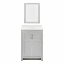 Style Selections Lowry Bathroom Vanity with Mirror - Light Grey - 25-in W x 19-in D x 37-in H