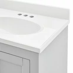 Style Selections Lowry Bathroom Vanity with Mirror - Light Grey - 25-in W x 19-in D x 37-in H -Style Selections Sales Store 32255010c L