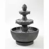 Style Selections Infinity 21.85-in H Resin 3-Tier Outdoor Fountain with Bowl - Grey -Style Selections Sales Store 33905500 L