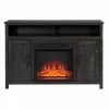 Style Selections Fluda TV Stand with Electric Fireplace - Barn Doors - Brown -Style Selections Sales Store 35025012 L
