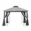 Style Selections 10-ft x 10-ft Black and Grey Gazebo with Netting 1 Style Selections 10-ft x 10-ft Black and Grey Gazebo with Netting -Style Selections Sales Store 38115277 L