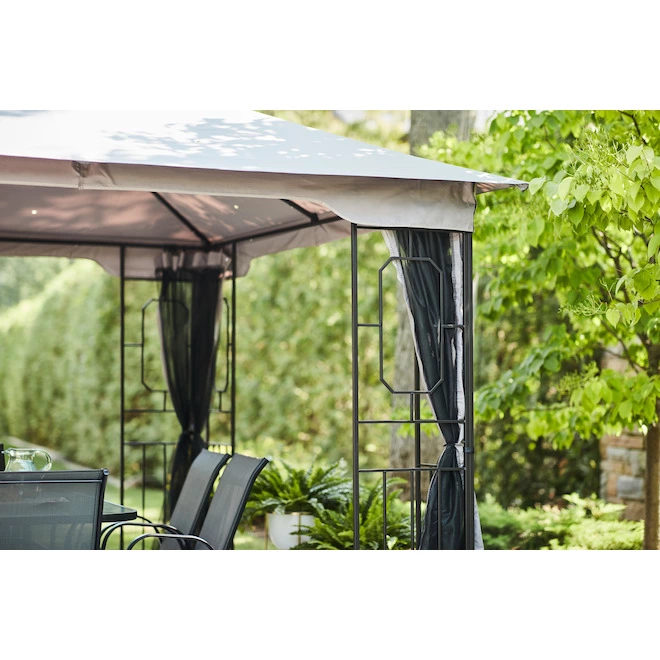 Style Selections 10-ft x 10-ft Black and Grey Gazebo with Netting 5 Style Selections 10-ft x 10-ft Black and Grey Gazebo with Netting - Image 3