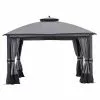 Allen + Roth 10-ft x 12-ft Black and Grey Gazebo with Dome-Shaped Roof 1 Allen + Roth 10-ft x 12-ft Black and Grey Gazebo with Dome-Shaped Roof -Style Selections Sales Store 38115290 L