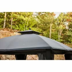 Allen + Roth 10-ft x 12-ft Black and Grey Gazebo with Dome-Shaped Roof 8 Allen + Roth 10-ft x 12-ft Black and Grey Gazebo with Dome-Shaped Roof -Style Selections Sales Store 38115290c L