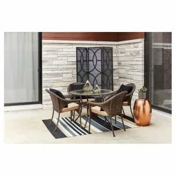 Valleydale Wicker Patio Chair - Stackable - Black 7 Valleydale Wicker Patio Chair - Stackable - Black -Style Selections Sales Store 41355022c L