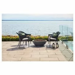 Patio Loveseat - Woven Wicker - Black -Style Selections Sales Store 41355024b L