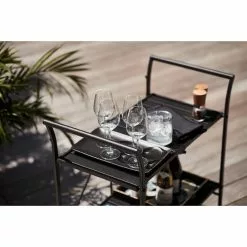 Style Selections Pelham Bay 33-in x 19-in Black Steel Foldable Patio Serving Cart -Style Selections Sales Store 41355036c L