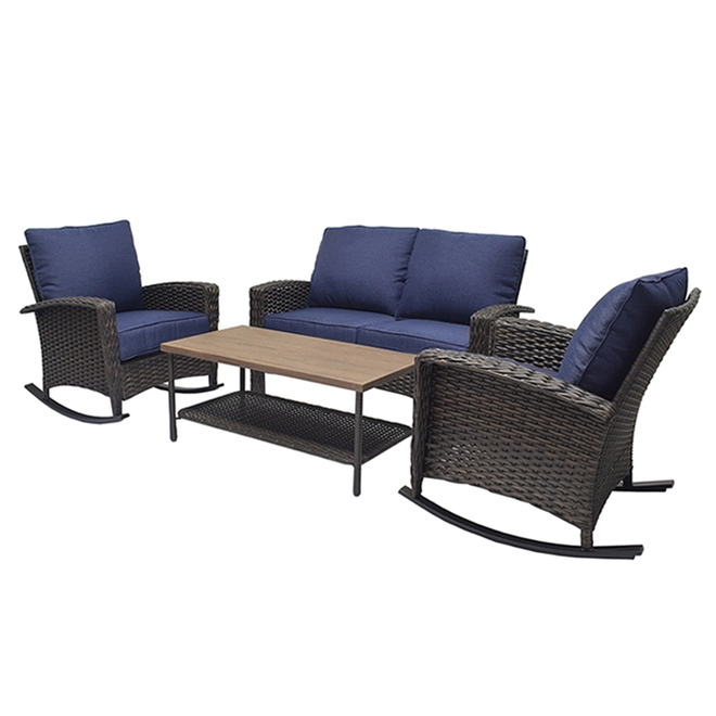 Style Selections Sunbridge Conversation Set - 4 Pieces - Steel - Blue 3 Style Selections Sunbridge Conversation Set - 4 Pieces - Steel - Blue