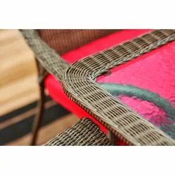 Style Selections Spruce Hills Rectangular Patio Dining Table - 63-in x 38-in - Steel, Wicker and Glass -Style Selections Sales Store 41535308c L