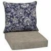 Style Selections Patio Chair Cushions - Deep Seat - 46.5-in x 24-in - Grey/Navy Blue -Style Selections Sales Store 41537493 L