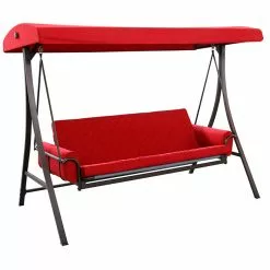 STYLE SELECTIONS Online Shop 19 Style Selections Futon Swing - 3-Person - 8-ft - Steel/Polyester - Red/Brown
