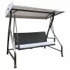 Style Selections - Swing with Canopy - Wicker and Metal - Brown and Grey