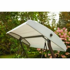 Style Selections - Swing with Canopy - Wicker and Metal - Brown and Grey -Style Selections Sales Store 44315013c L