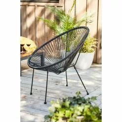 Style Selections 26.7-in x 28.7-in x 33.4-in Black Outdoor Stacking Chair -Style Selections Sales Store 44315015b L