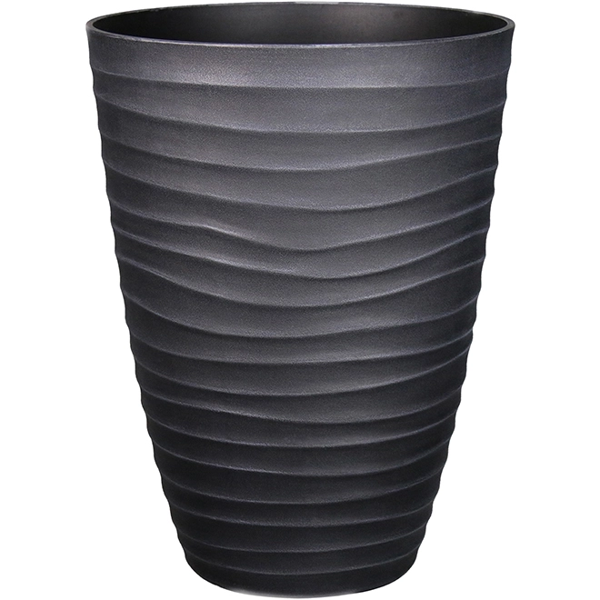 Style Selections Planter with Wavy Design - 15.6-in - Polypropylene - Grey 3 Style Selections Planter with Wavy Design - 15.6-in - Polypropylene - Grey