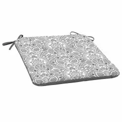 Style Selections 19-in x 18-in Damask Grey Outdoor Pad Seat