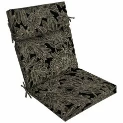 Style Selections 21-in x 20-in Black Outdoor Cushion with High Back