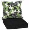 Style Selections 2-Piece Oliani Tropical Black Floral Deep Seat Patio Chair Cushion -Style Selections Sales Store 47235050 L