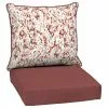 Style Selections 2-Piece Poet's Garden Red Geometric Deep Seat Patio Chair Cushion -Style Selections Sales Store 47235051 L