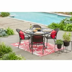 Style Selections Pelham Bay Patio Dinner Table - 48-in x 29 1/4-in - Matte Black Steel 8 Style Selections Pelham Bay Patio Dinner Table - 48-in x 29 1/4-in - Matte Black Steel -Style Selections Sales Store 47865005c L