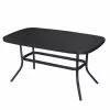 Style Selections Pelham Bay Outdoor Table with Round Corners - Steel - 40-in x 22.5-in x 20.25-in - Black