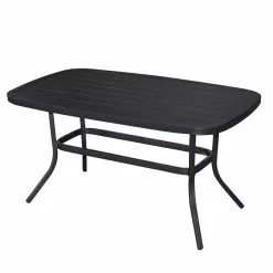 Style Selections Pelham Bay Outdoor Table with Round Corners - Steel - 40-in x 22.5-in x 20.25-in - Black