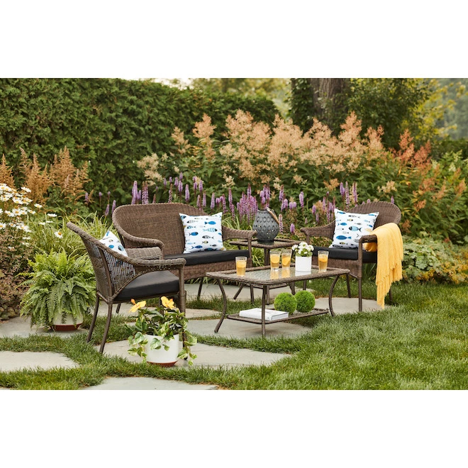 Style Selections 1-Piece Spruce Hills Black Patio Loveseat Cushion 5 Style Selections 1-Piece Spruce Hills Black Patio Loveseat Cushion - Image 3