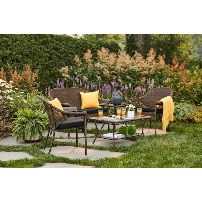 Style Selections 1-Piece Spruce Hills Black Patio Loveseat Cushion 6 Style Selections 1-Piece Spruce Hills Black Patio Loveseat Cushion - Image 4