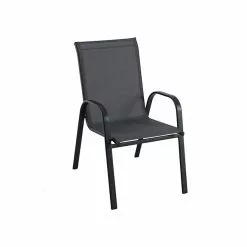 Style Selections Stackable Patio Chair - Powder-Coated Frame - Charcoal Grey