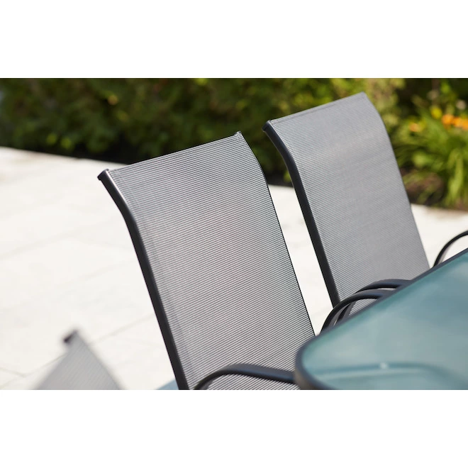 Style Selections Stackable Patio Chair - Powder-Coated Frame - Charcoal Grey 4 Style Selections Stackable Patio Chair - Powder-Coated Frame - Charcoal Grey - Image 2