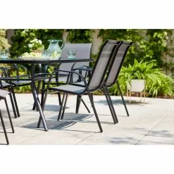 Style Selections Stackable Patio Chair - Powder-Coated Frame - Charcoal Grey 8 Style Selections Stackable Patio Chair - Powder-Coated Frame - Charcoal Grey -Style Selections Sales Store 48655022c L