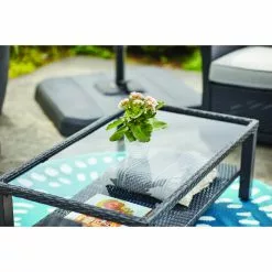 Style Selections Matheson Outdoor Conversation Set - 4 Pieces - Resin and Steel Frame - Black/Grey -Style Selections Sales Store 48655039d L