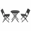 Bistro Set - 3 Pieces - Folding Chairs - Steel/Wicker 2 Bistro Set - 3 Pieces - Folding Chairs - Steel/Wicker -Style Selections Sales Store 48655040 L