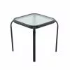 Style Selections Pelham Bay Outdoor Table - Steel and Glass - 16-in x 17-in - Black